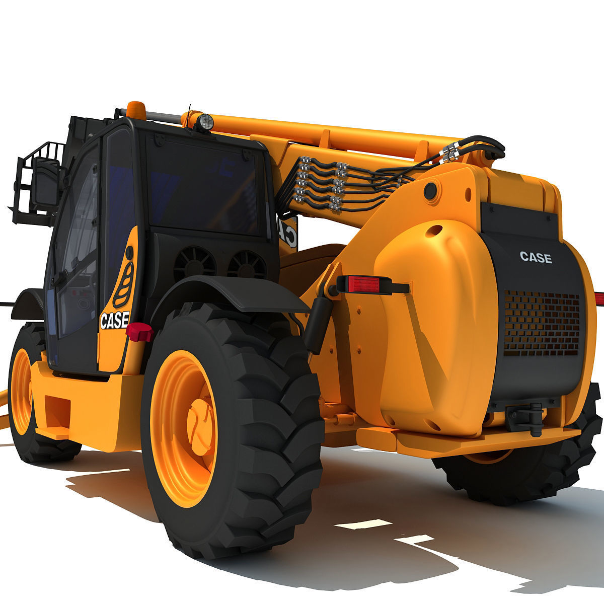 Yellow Case Telescopic Handler 3D model_10