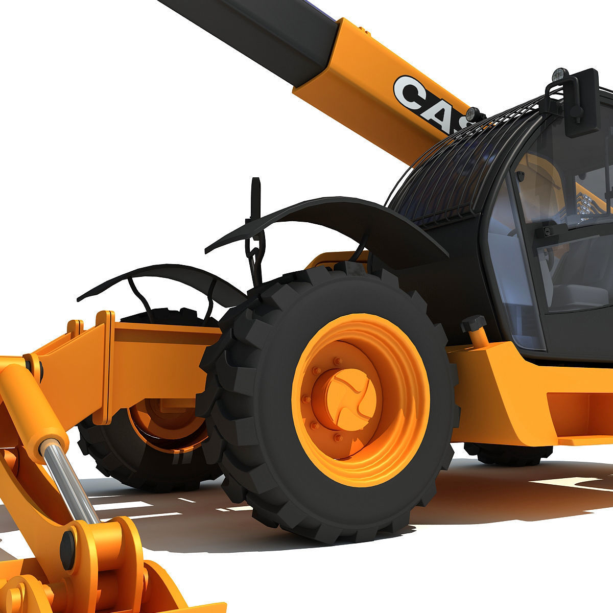 Yellow Case Telescopic Handler 3D model_12