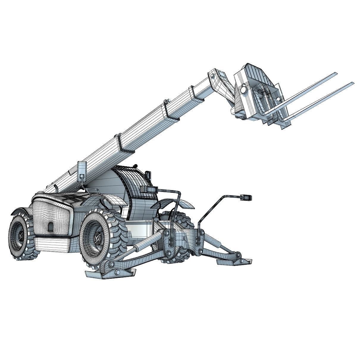 Yellow Case Telescopic Handler 3D model_15