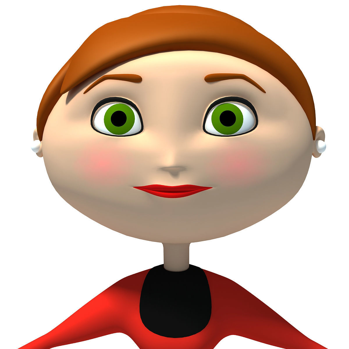 Office Cartoon Woman Redhead 3D model_8