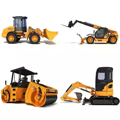 Set of 4 Industrial Machines 3D model Set of 4 Industrial Machines 3D model