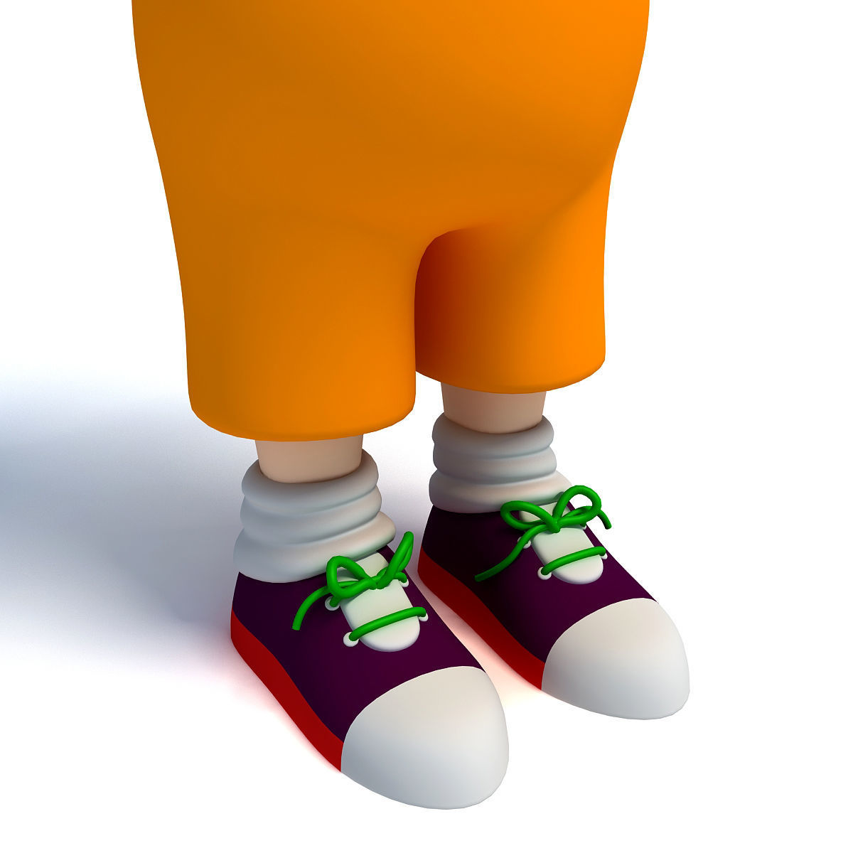 Redhaired Child Cartoon Character 3D model_6