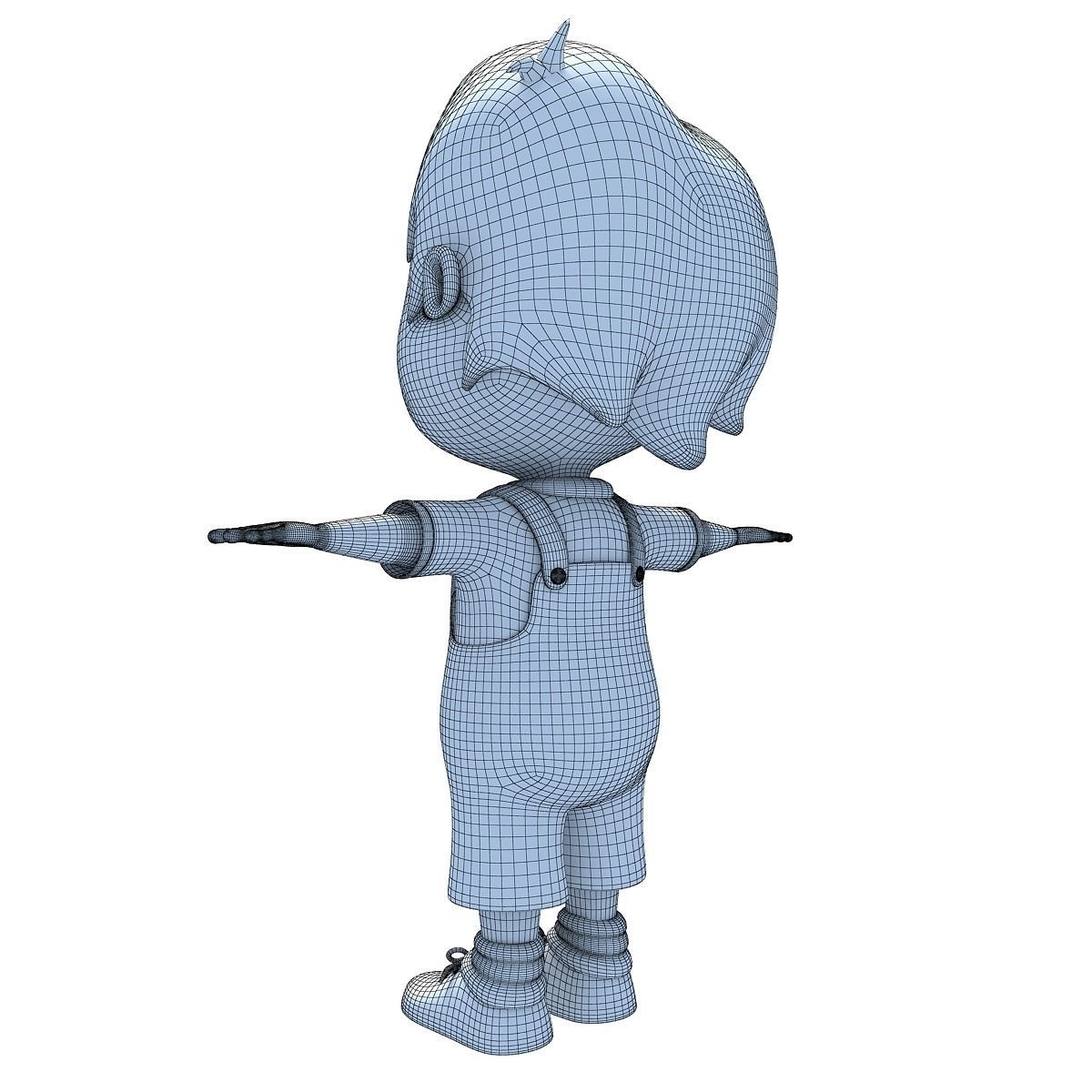 Redhaired Child Cartoon Character 3D model_11