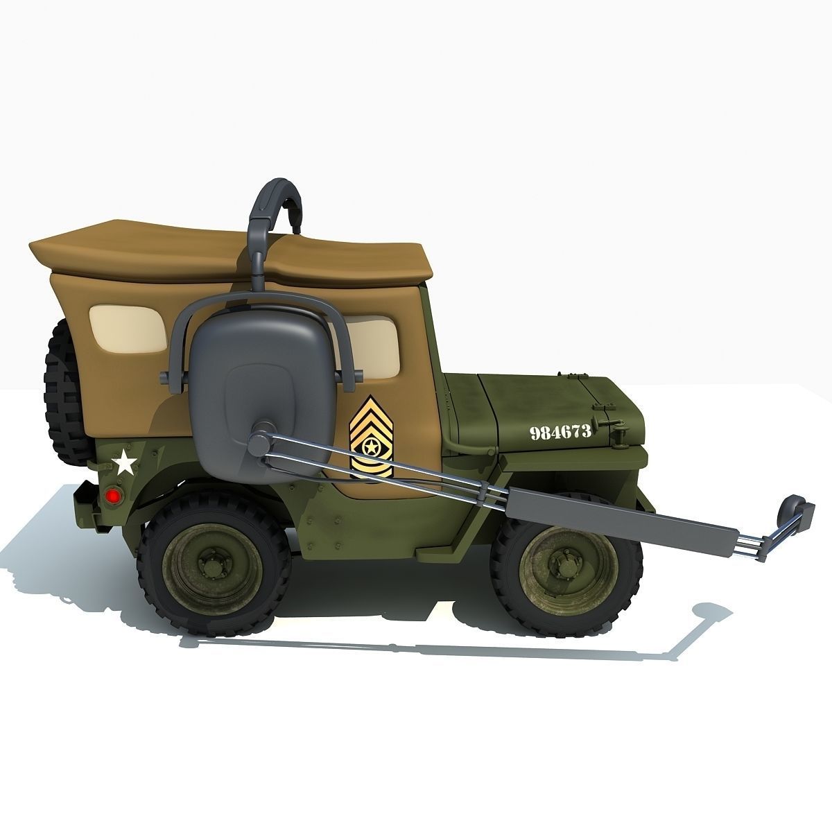 Sarge Character form Movie Cars 3D model_2