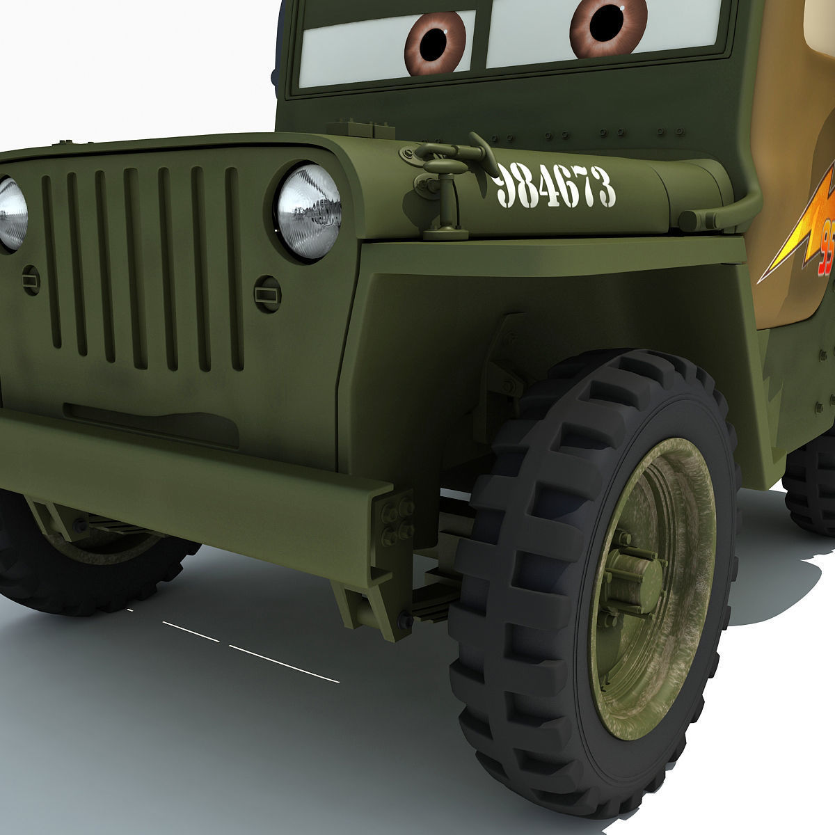 Sarge Character form Movie Cars 3D model_10