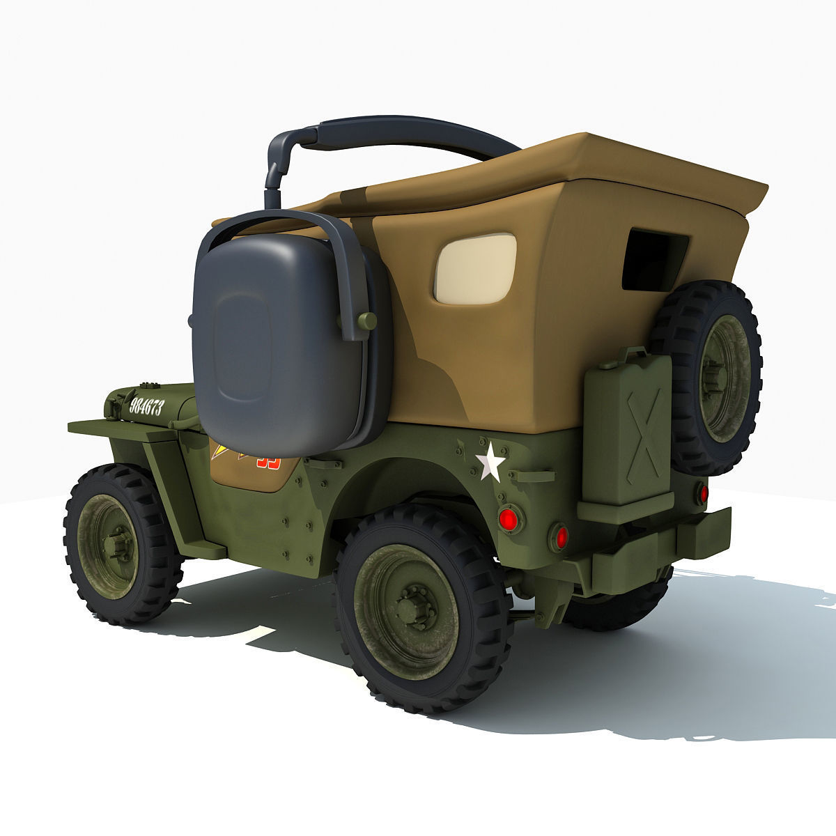 Sarge Character form Movie Cars 3D model_7