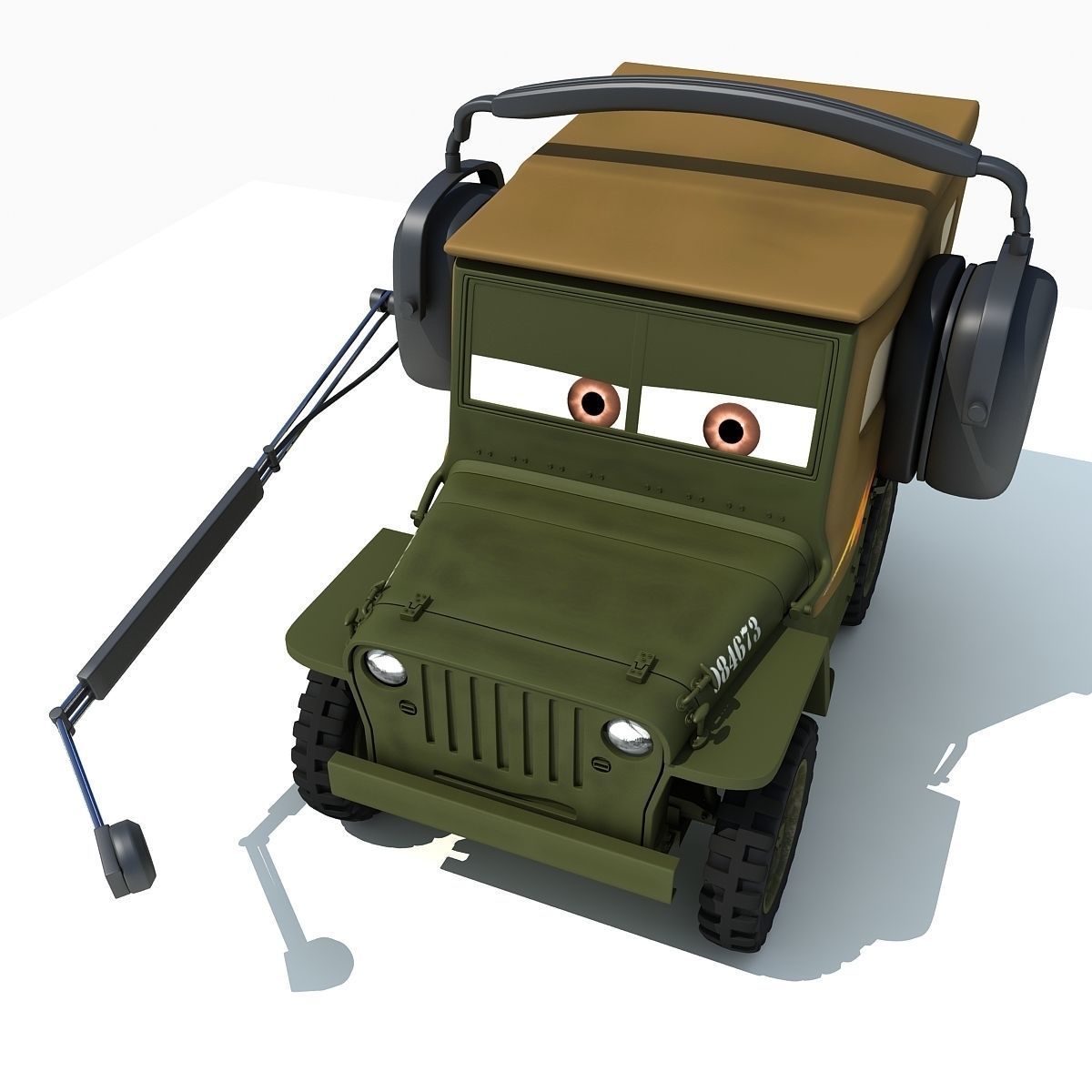 Sarge Character form Movie Cars 3D model_4