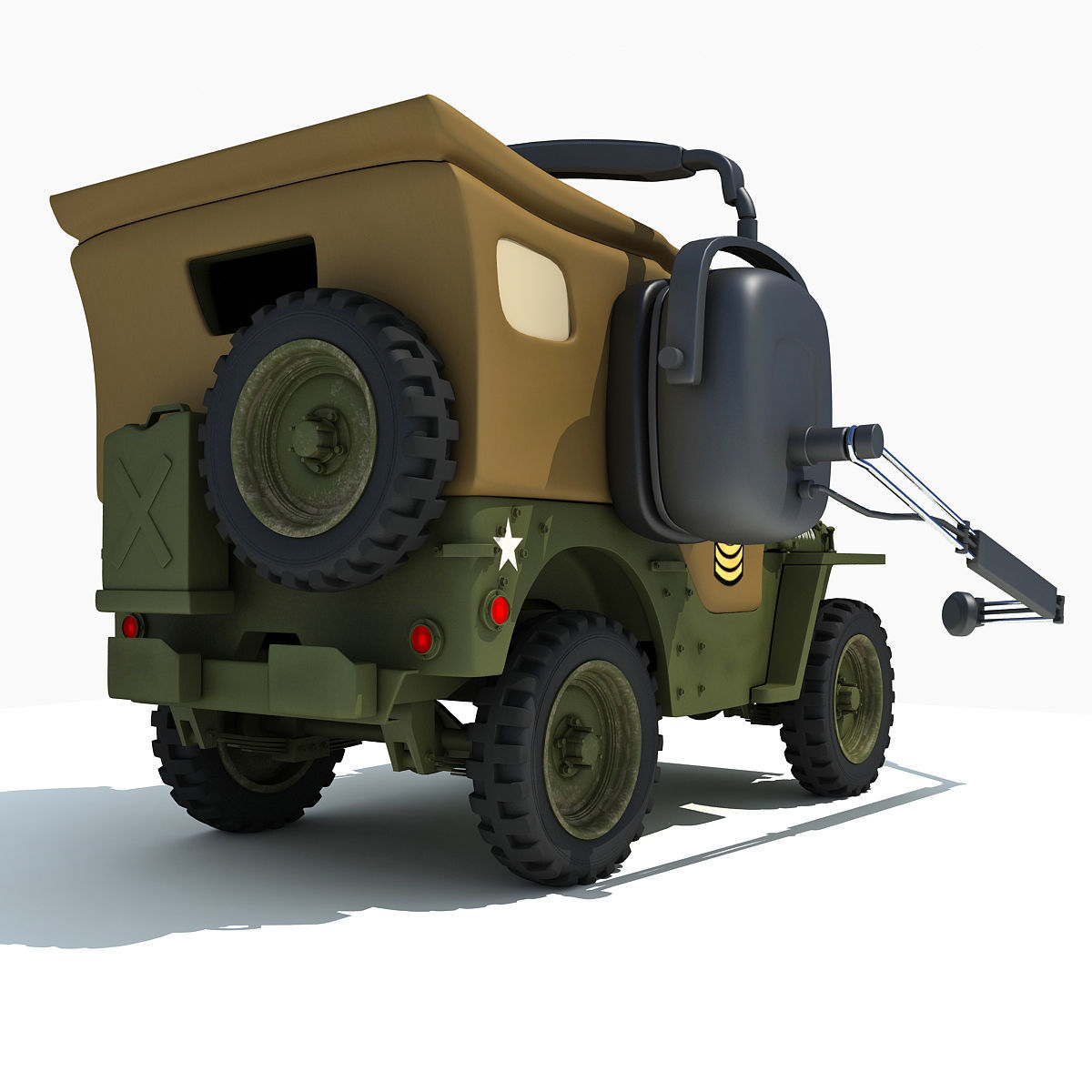 Sarge Character form Movie Cars 3D model_3