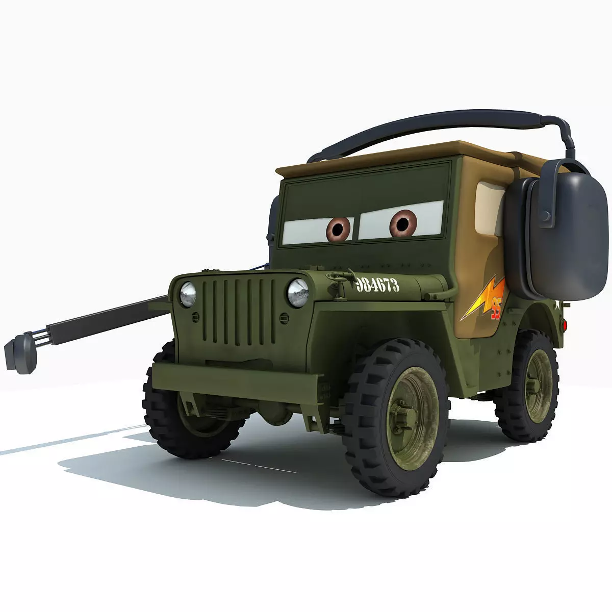 Sarge Character form Movie Cars 3D model_0