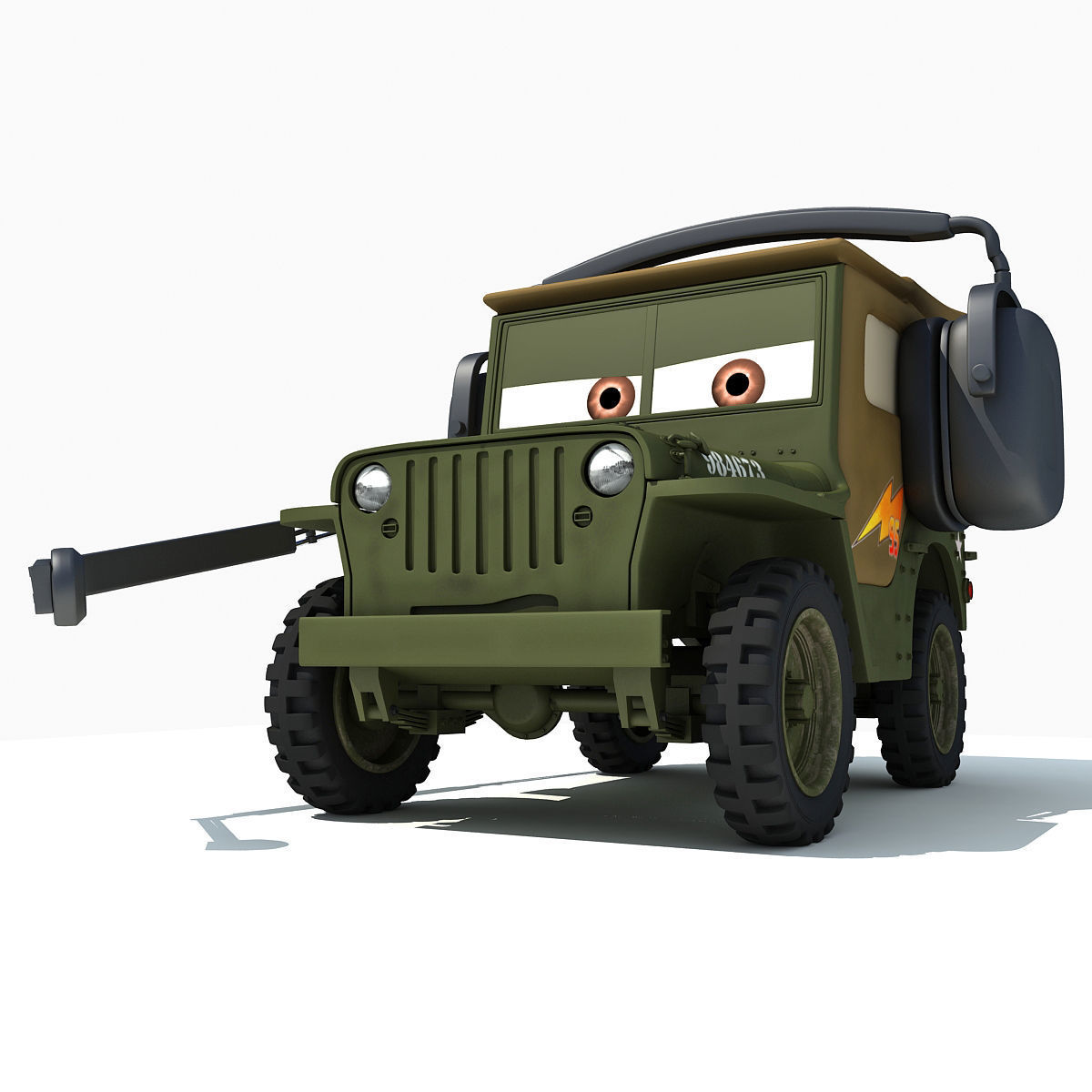 Sarge Character form Movie Cars 3D model_5