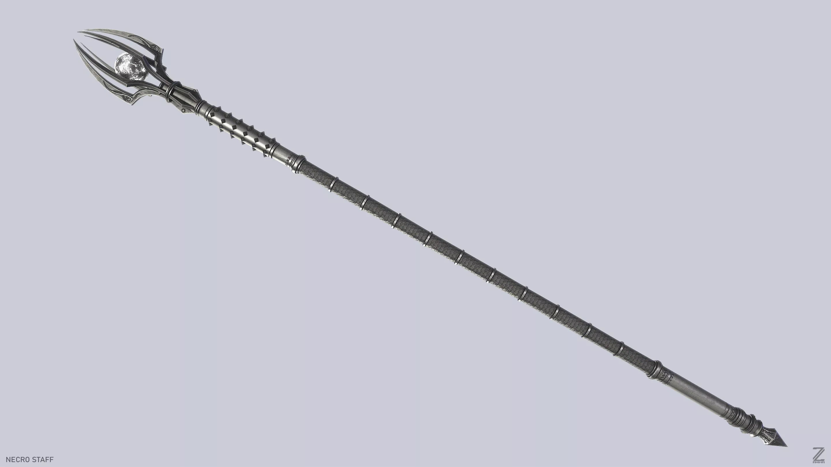Necro staff Low-poly 3D model