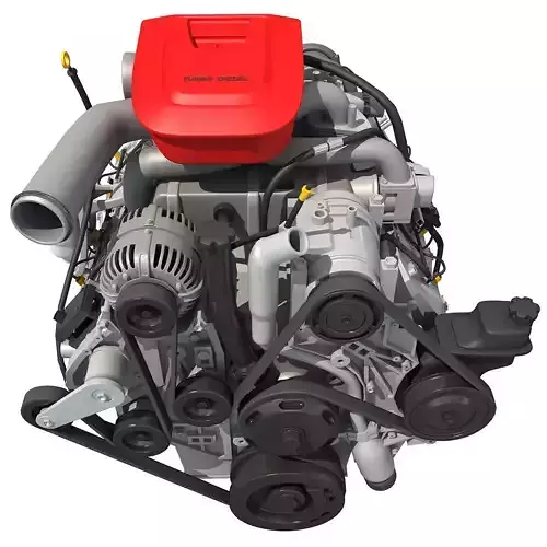 Red Car Engine 3D model