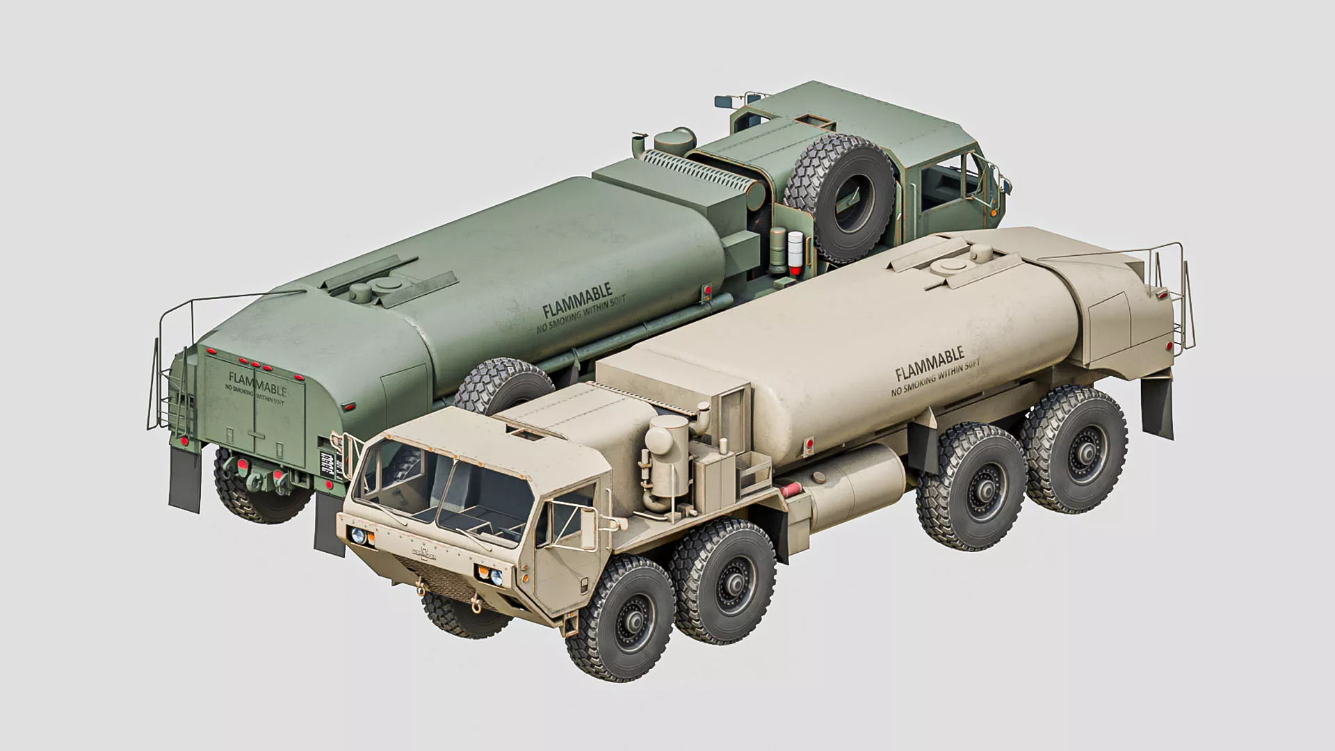HEMTT Oshkosh Truck M978 Fuel tank Low-poly 3D model