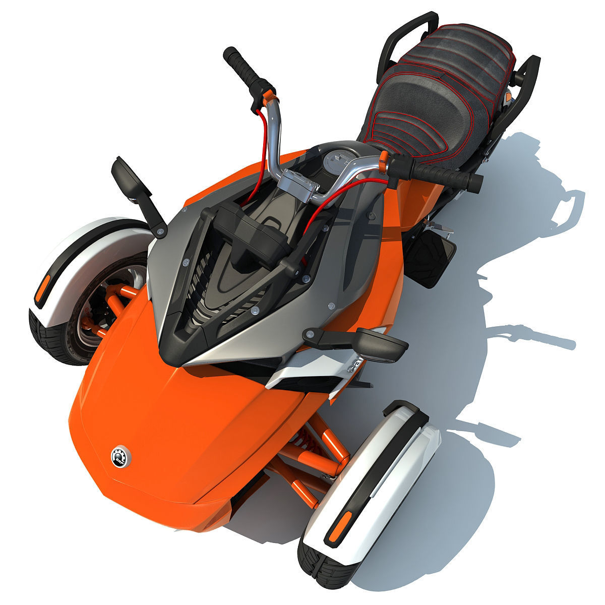 Orange Chopper Can-Am Spyder 3D model_6