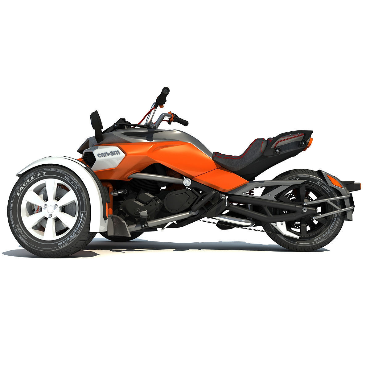 Orange Chopper Can-Am Spyder 3D model_12
