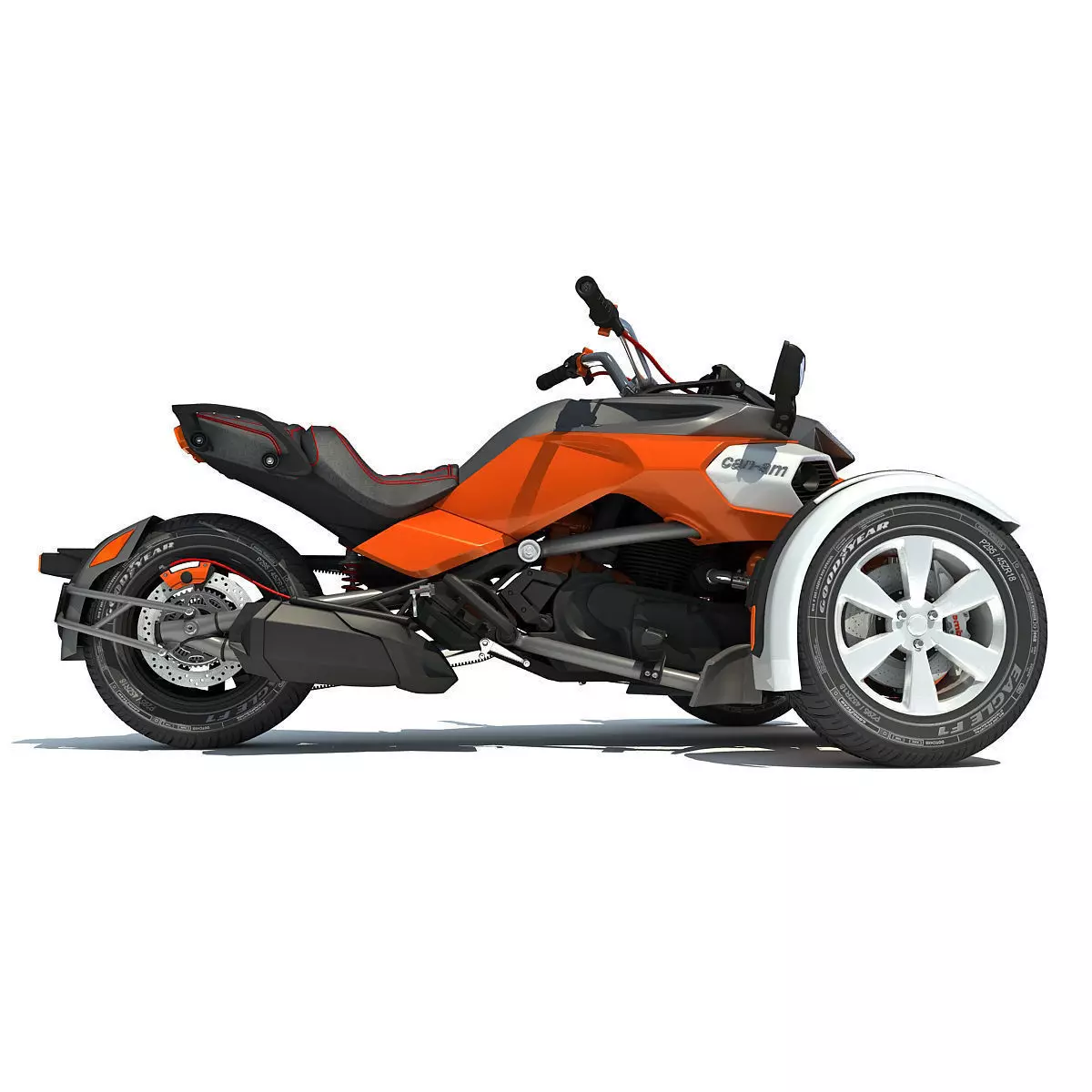 Orange Chopper Can-Am Spyder 3D model_0
