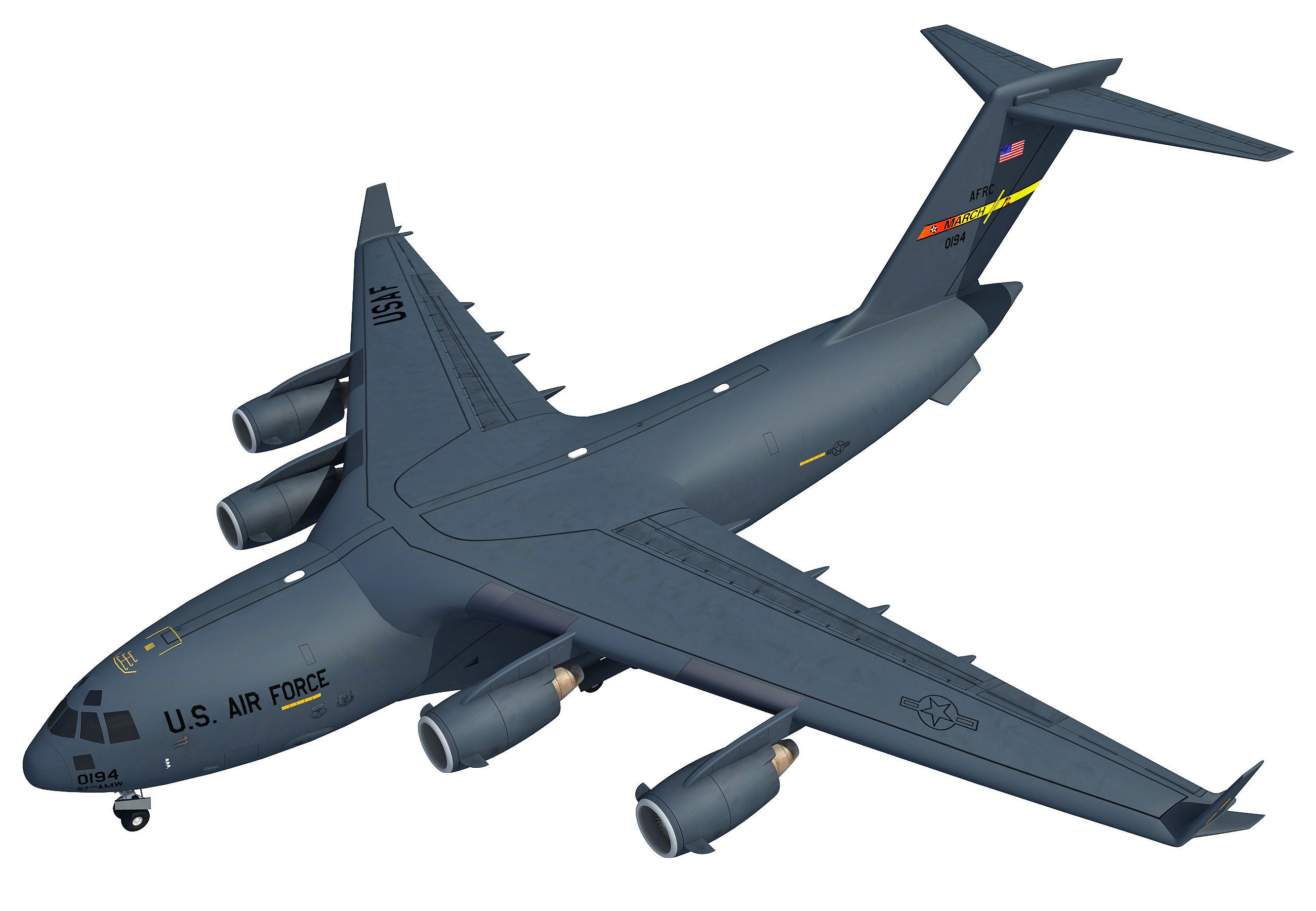 Military Globemaster C-17 Aircraft 3D model_1