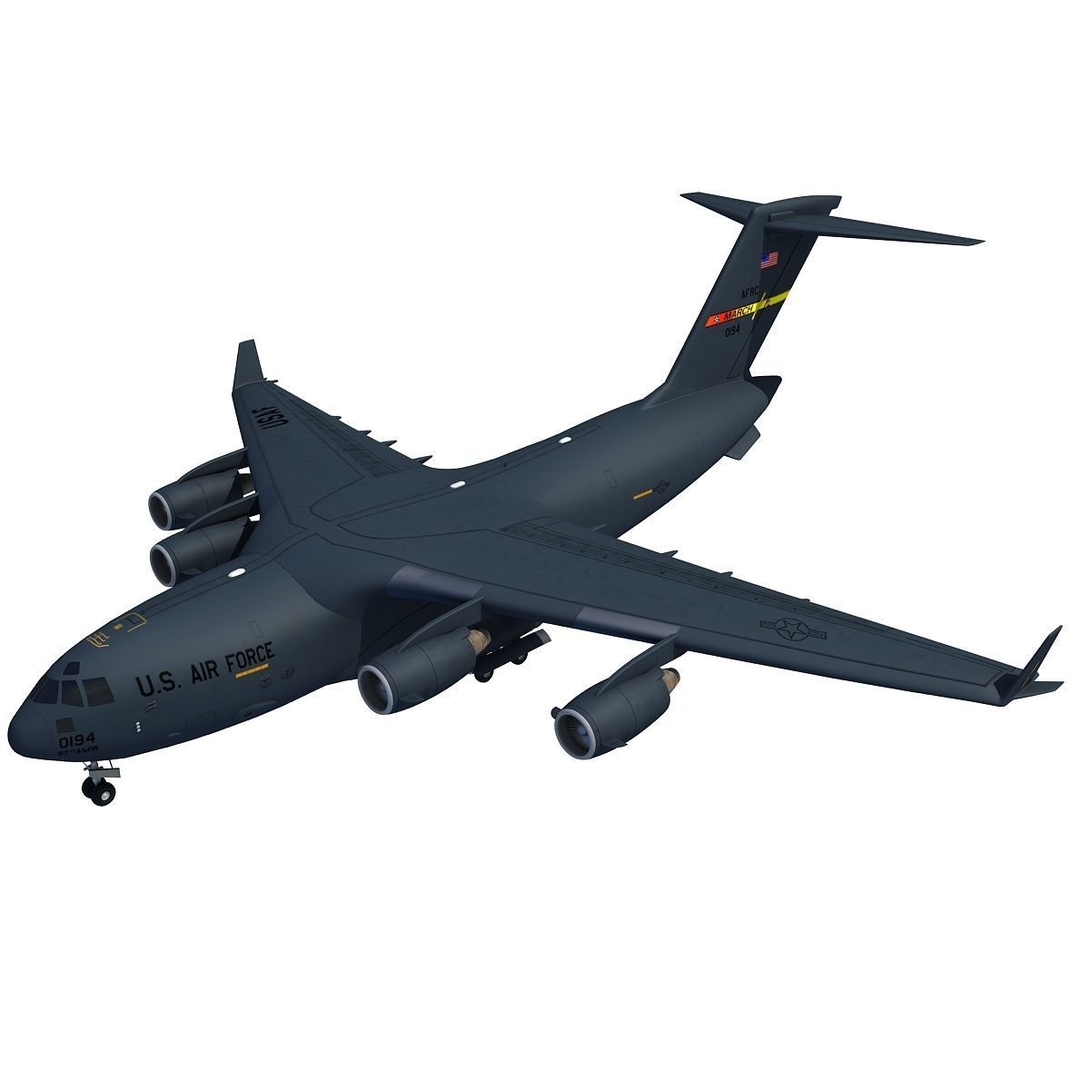 Military Globemaster C-17 Aircraft 3D model_6