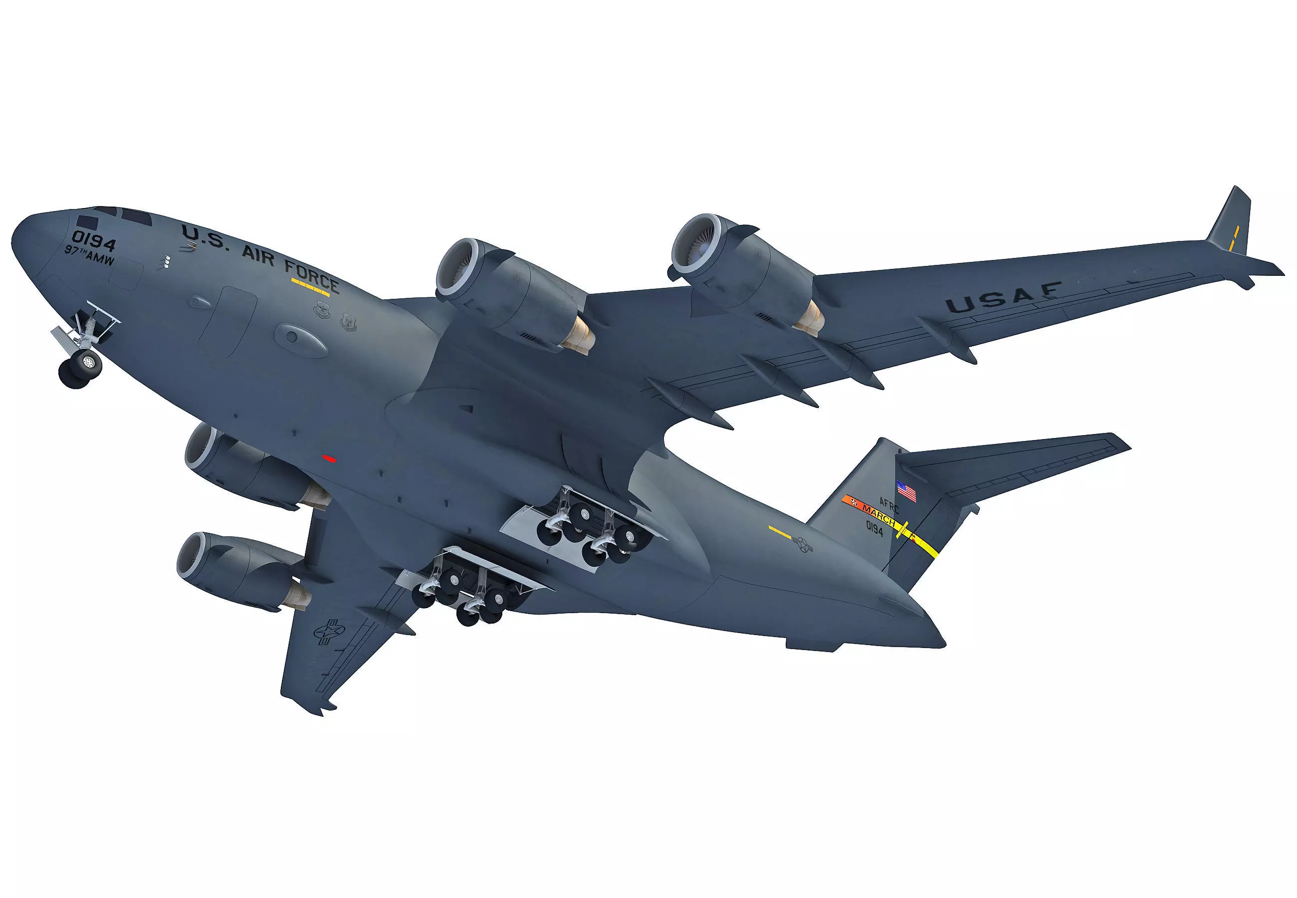 Military Globemaster C-17 Aircraft 3D model_0