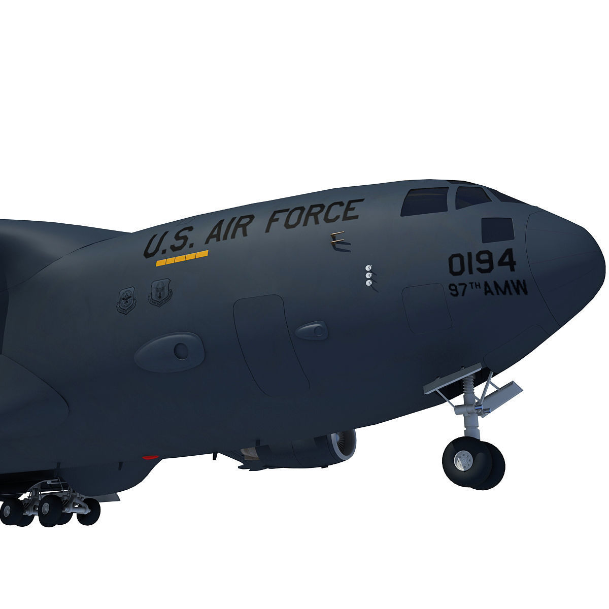 Military Globemaster C-17 Aircraft 3D model_14