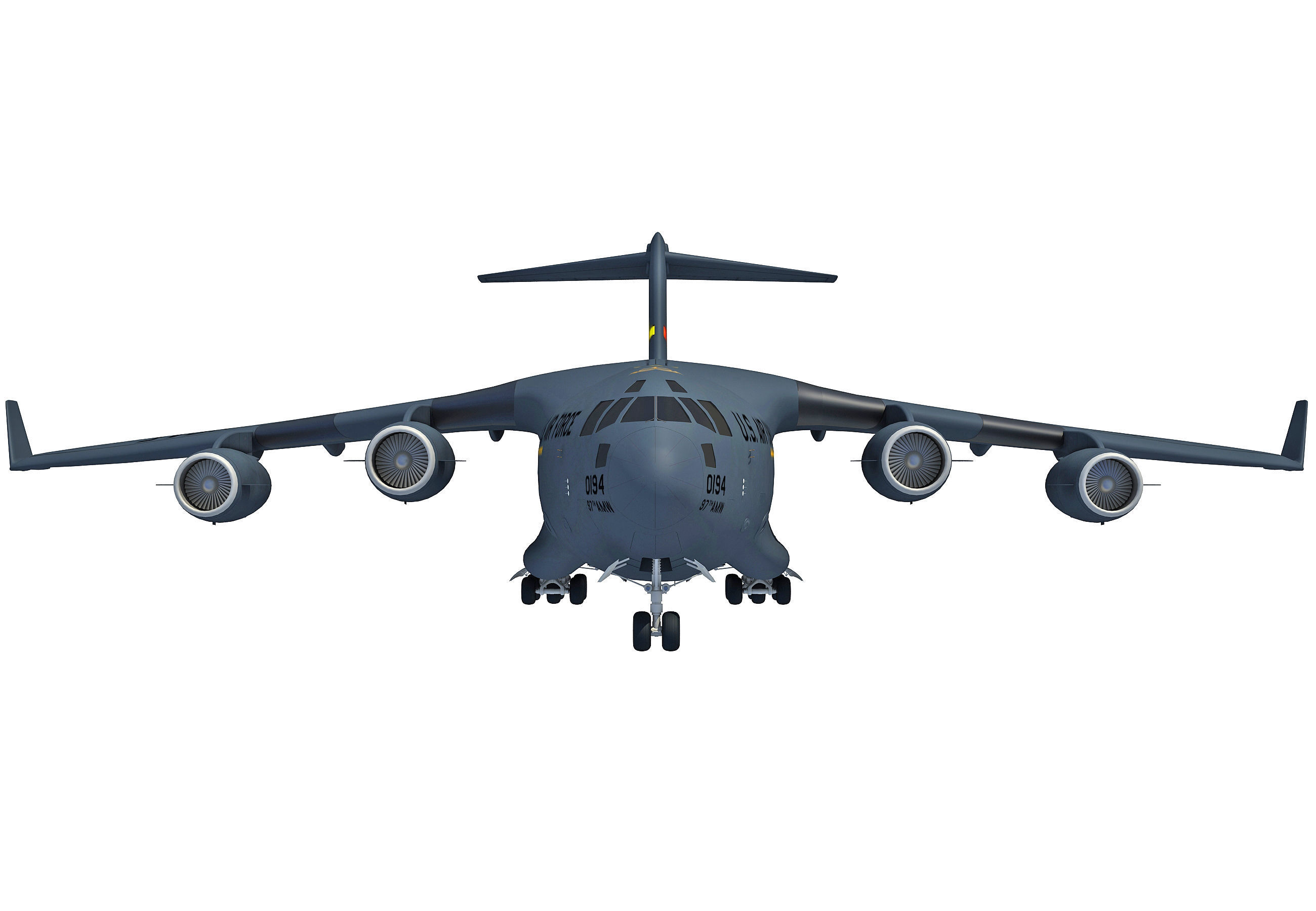 Military Globemaster C-17 Aircraft 3D model_2