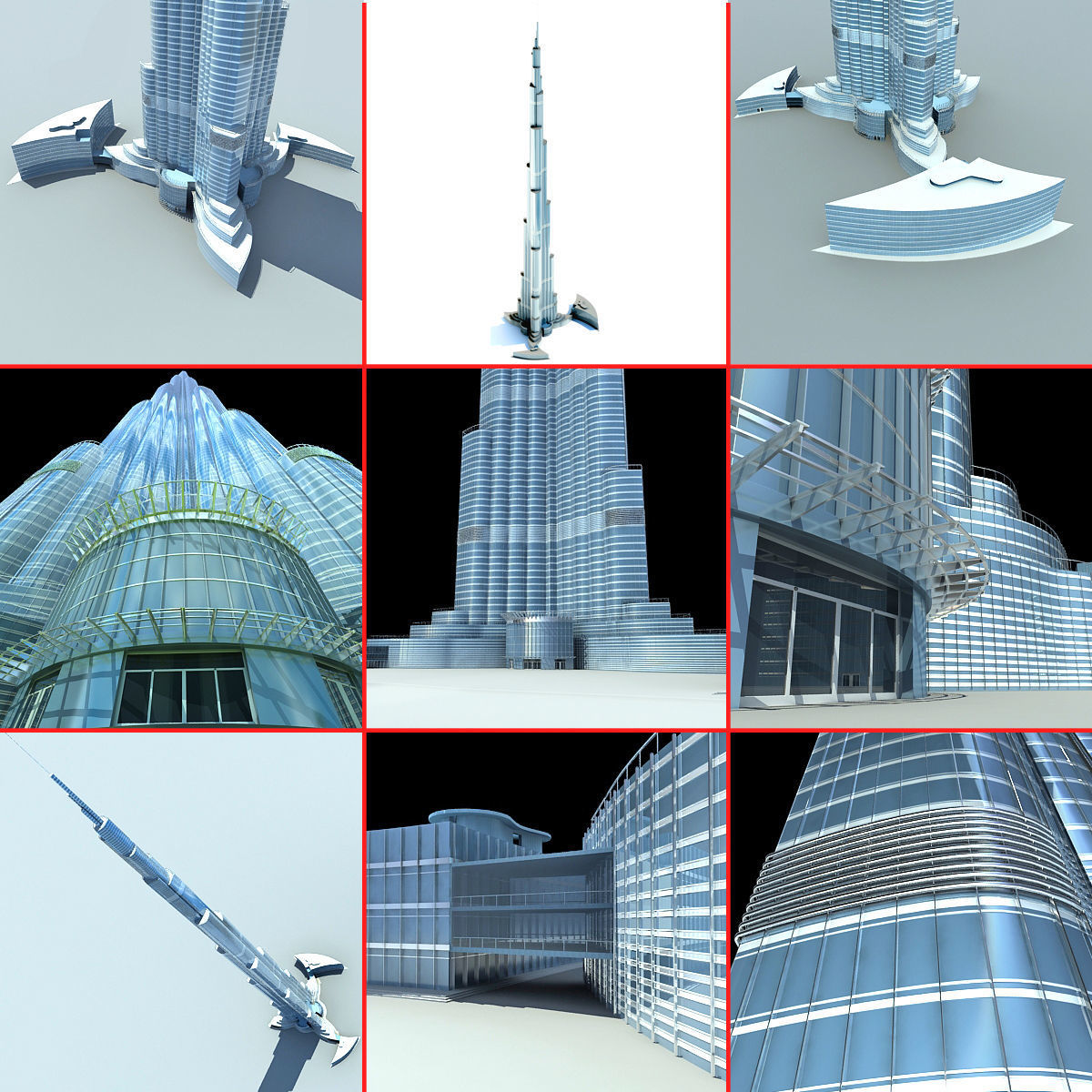Burj Khalifa Tower 3D model_9