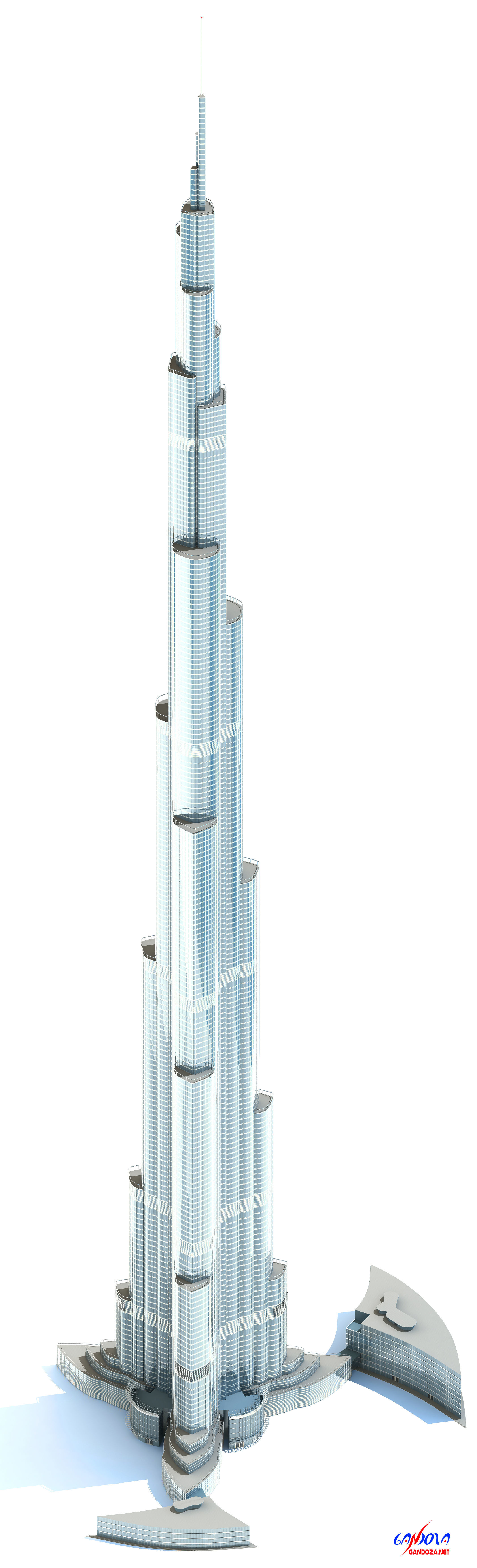 Burj Khalifa Tower 3D model_11