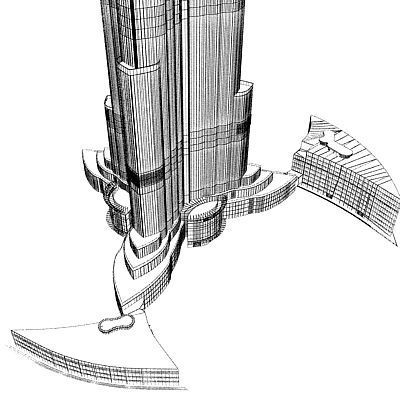 Burj Khalifa Tower 3D model_18