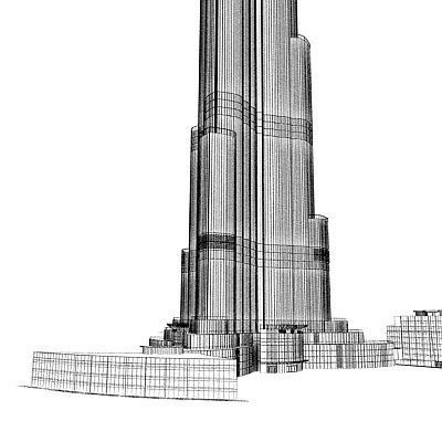 Burj Khalifa Tower 3D model_19