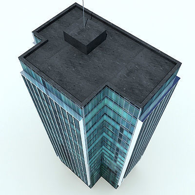 Modern Glass Building 3D model_4