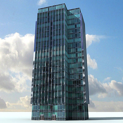 Modern Glass Building 3D model_3