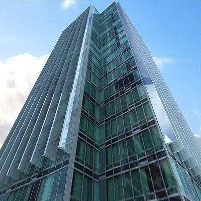 Modern Glass Building 3D model_0