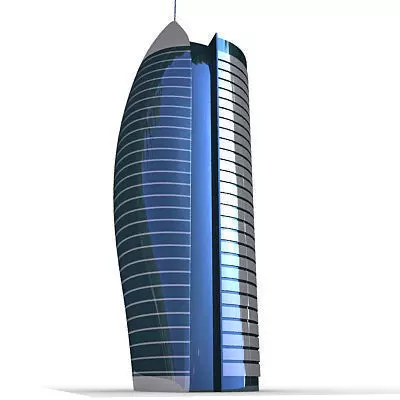 Modern Tall Glass Office 3D model