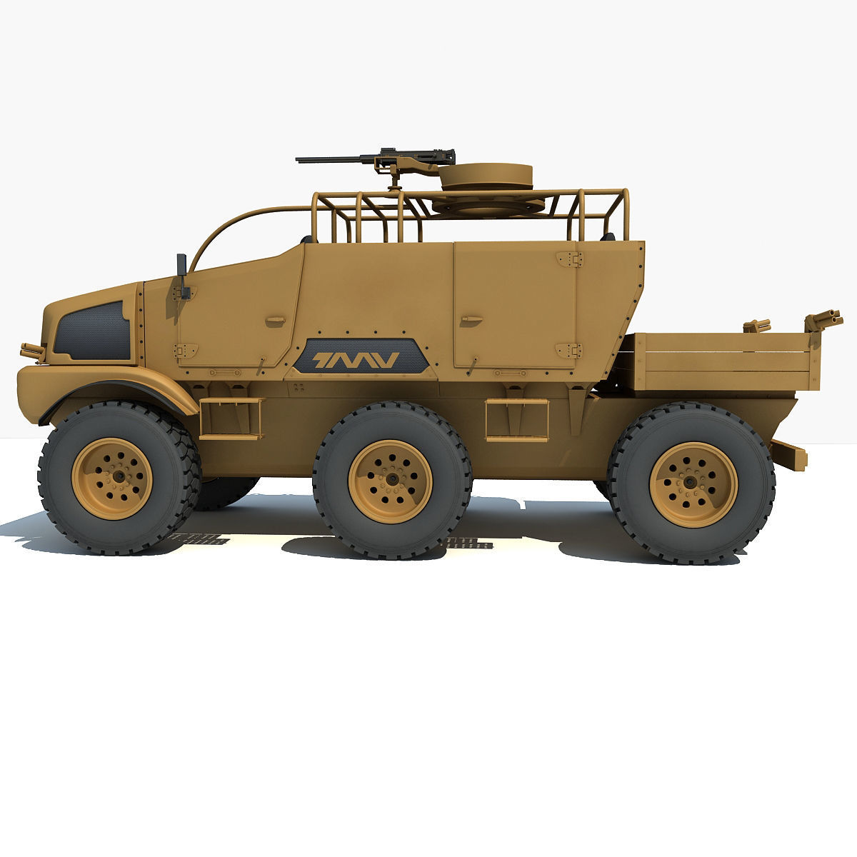 Yellow TMV tank 3D model_9