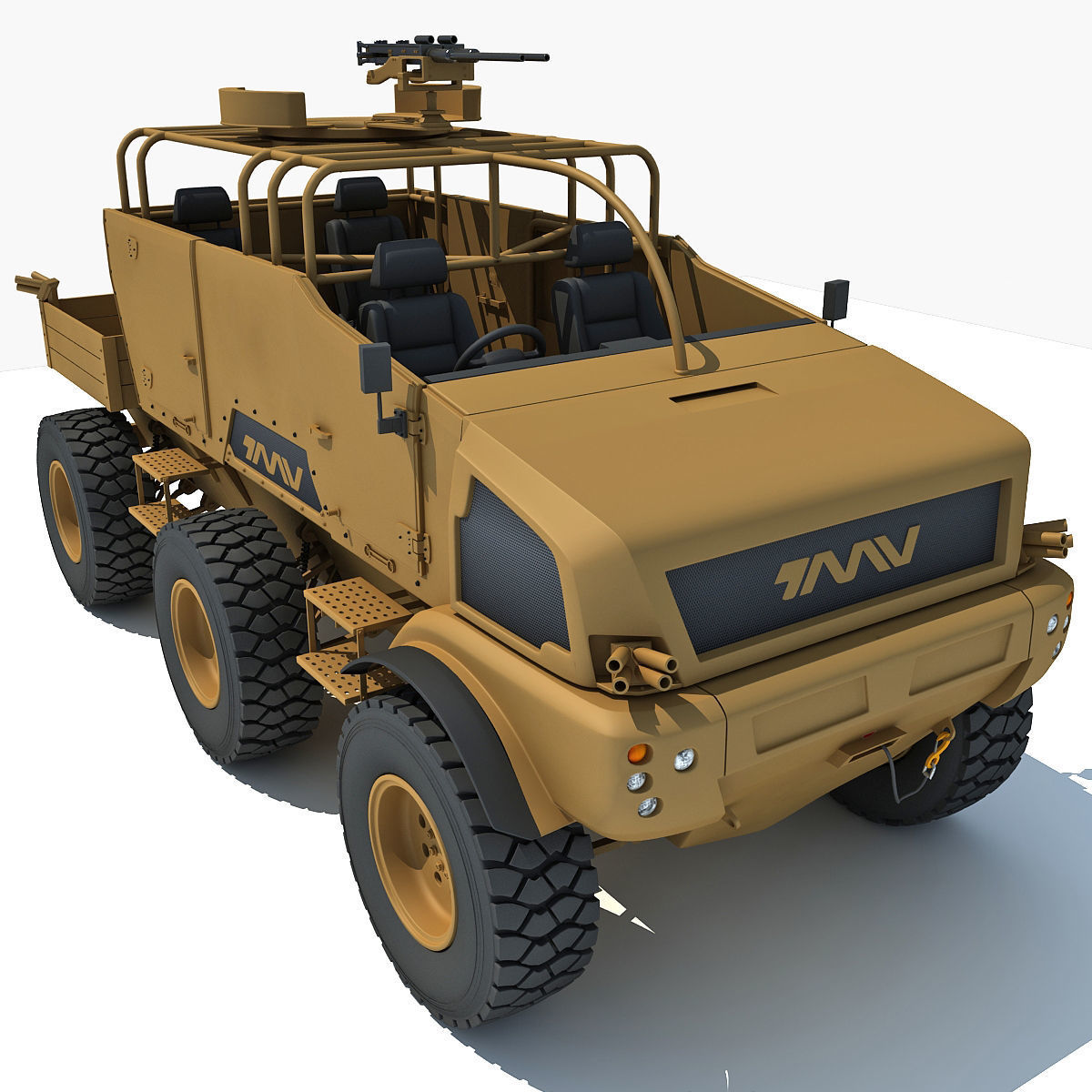 Yellow TMV tank 3D model_1