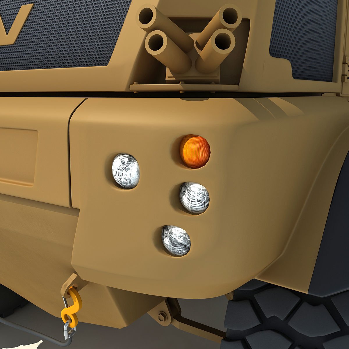 Yellow TMV tank 3D model_11