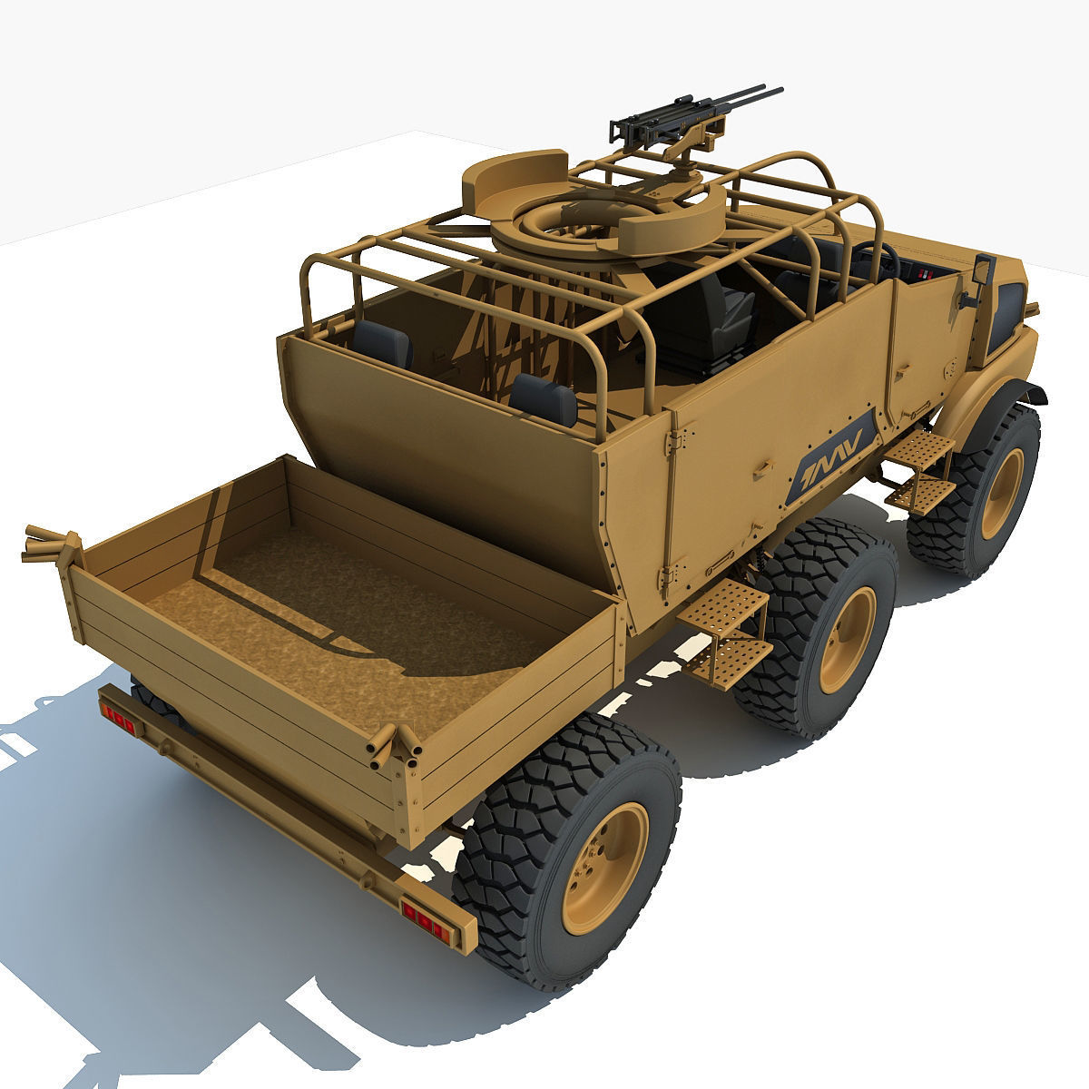 Yellow TMV tank 3D model_7