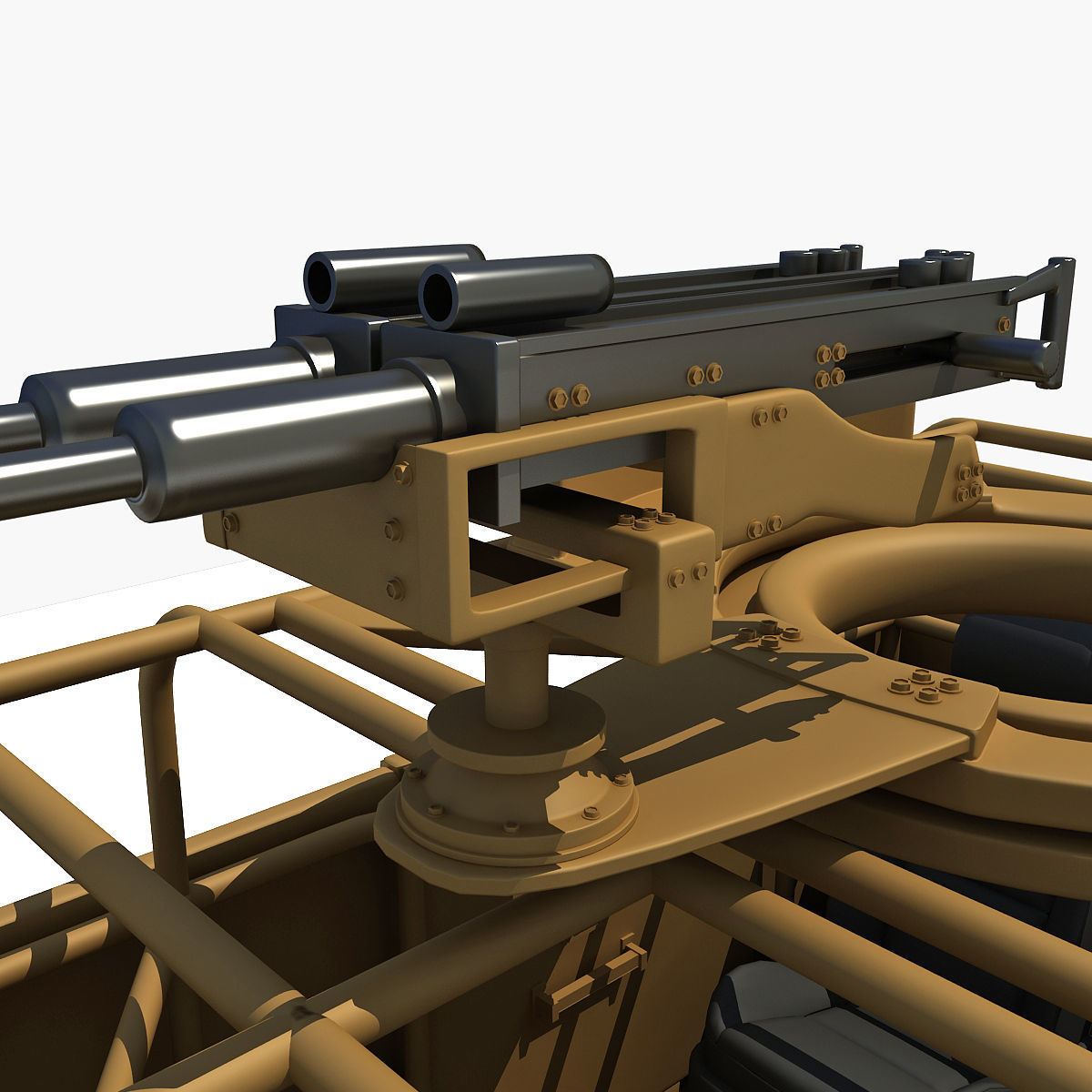 Yellow TMV tank 3D model_19