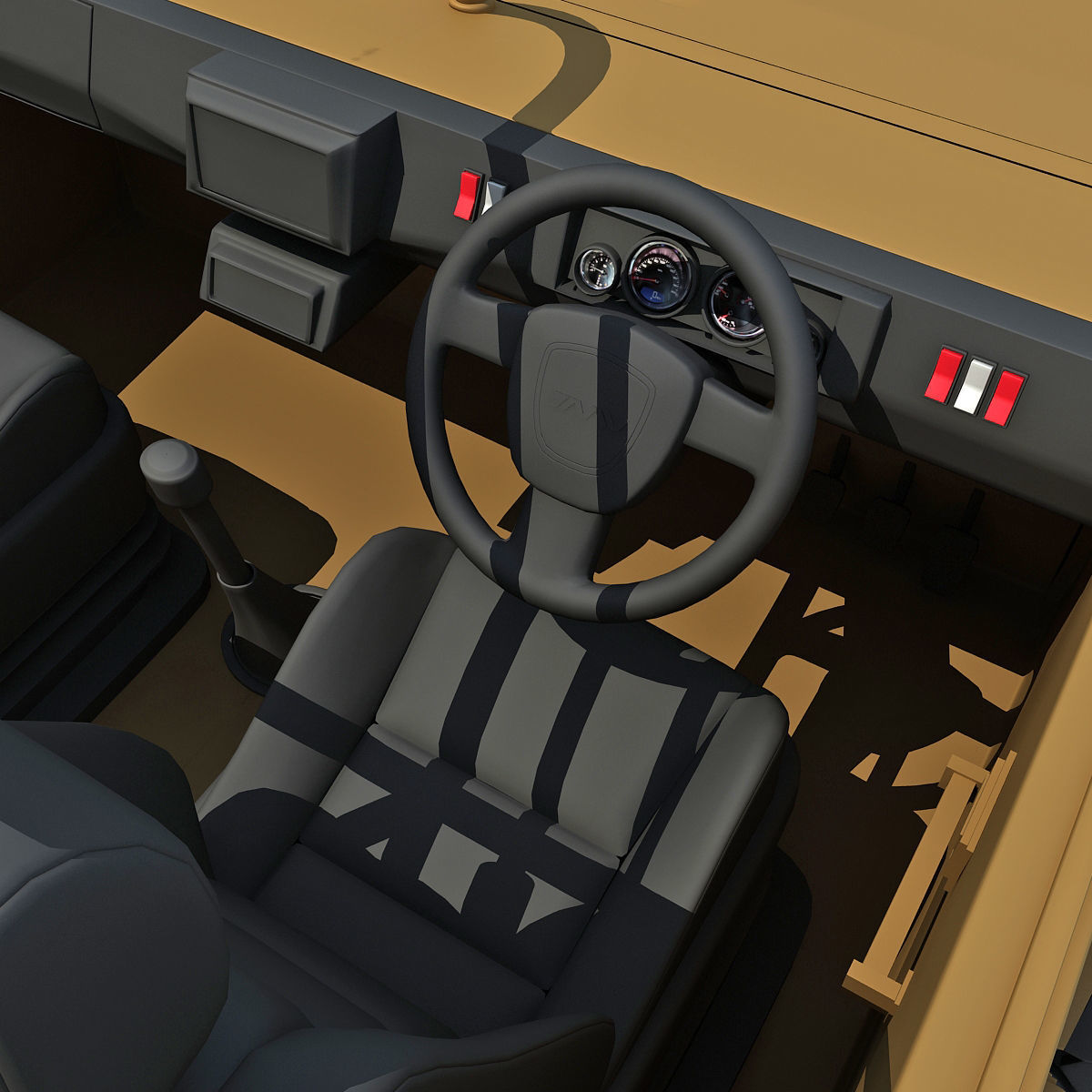 Yellow TMV tank 3D model_12