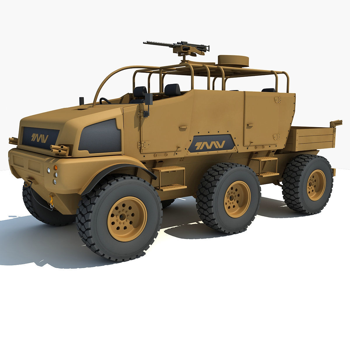 Yellow TMV tank 3D model_5