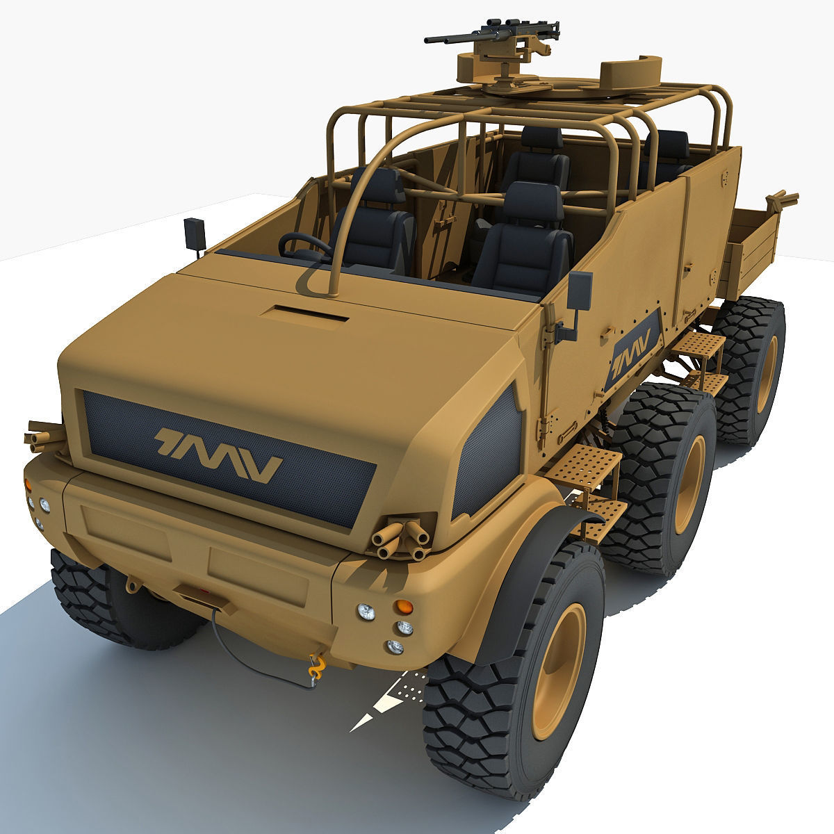Yellow TMV tank 3D model_3
