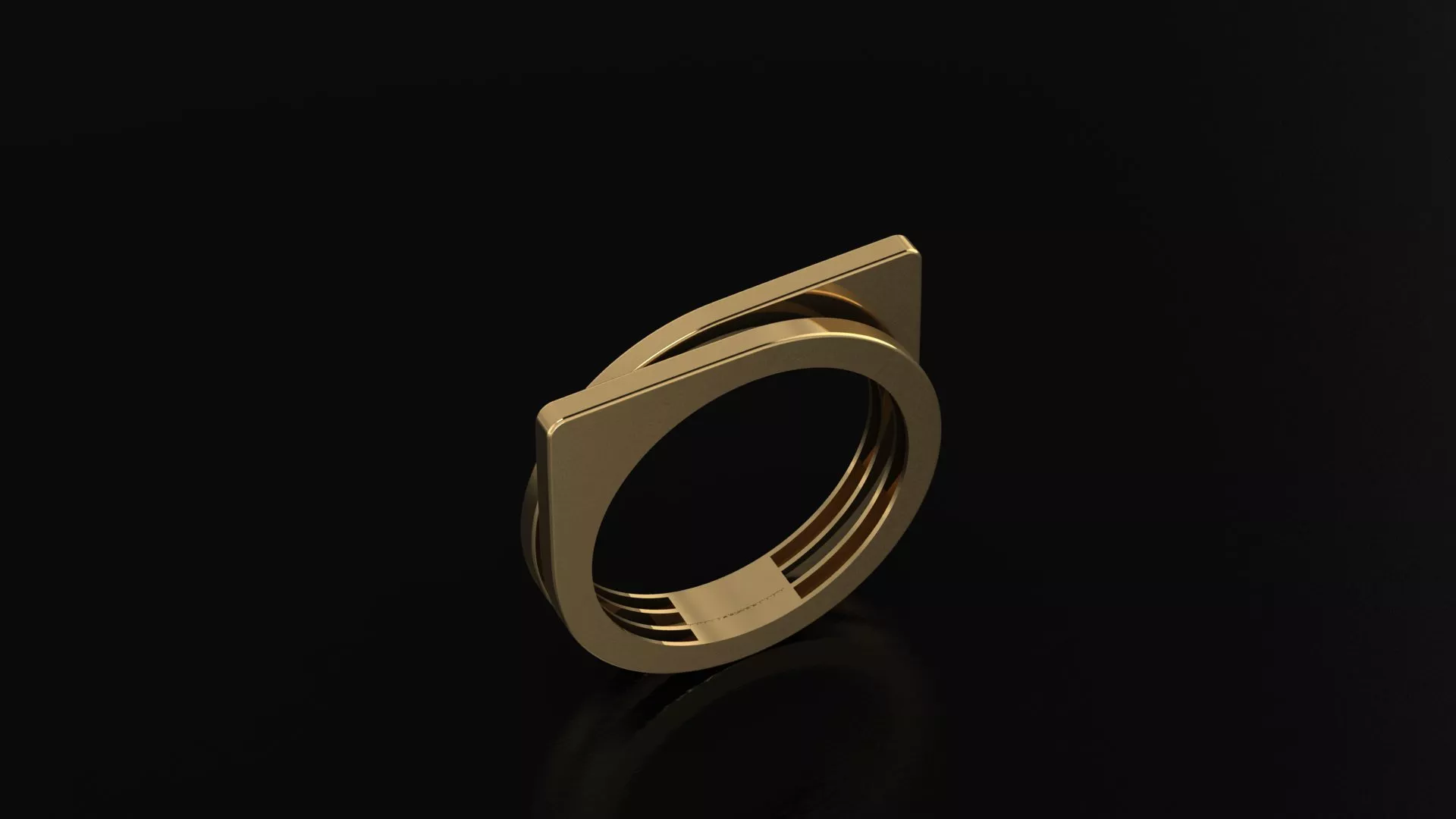 Reverse Minimal Ring Modern Gold Jewelry CAD Model 3D print model