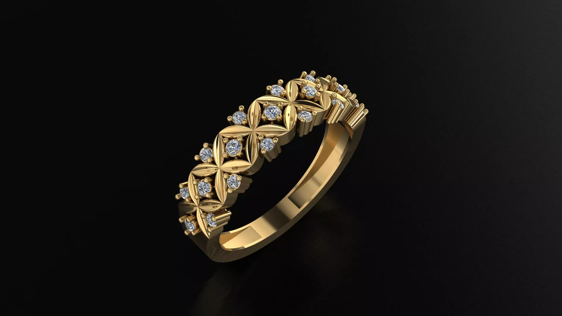Elegant Women Gemstone Ring Luxury Gold Jewelry CAD Model 3D print model