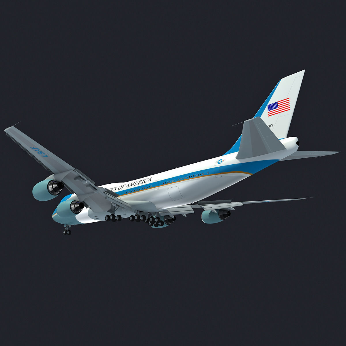 Boeing Air Force One and Marine One 3D model_12