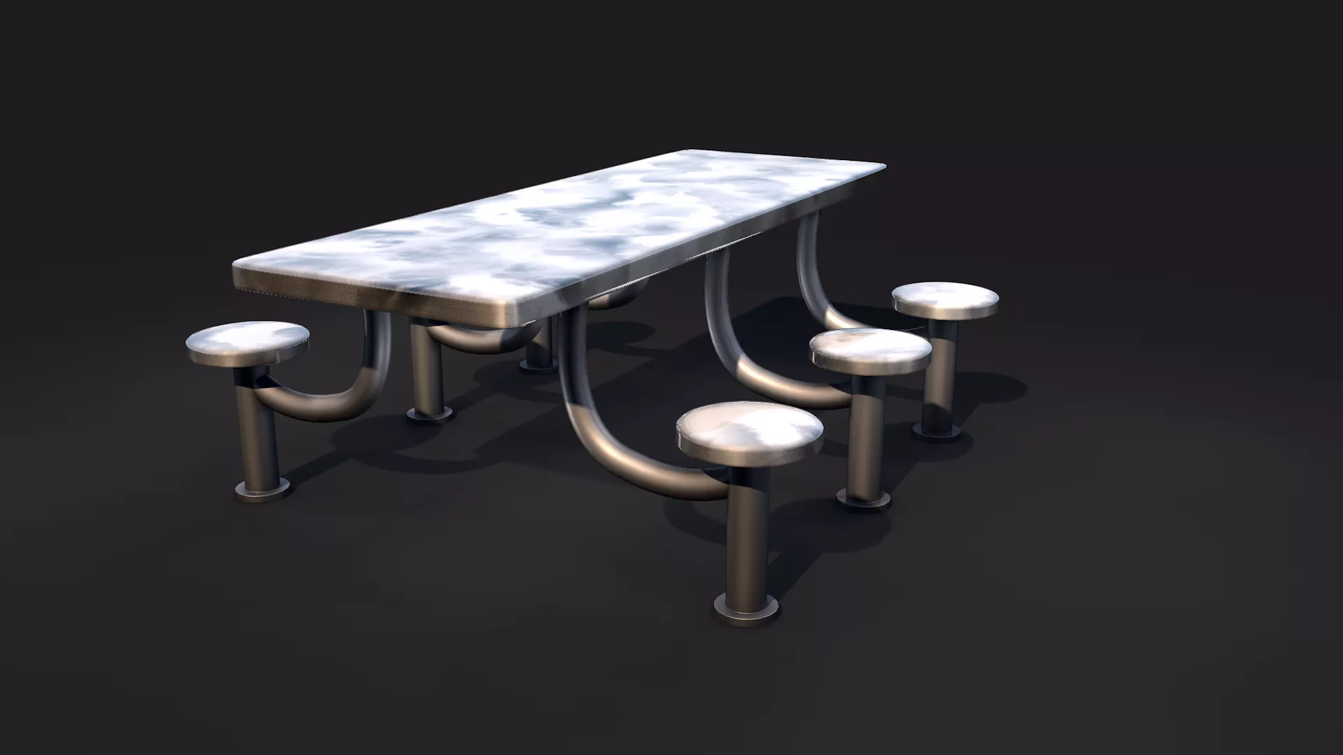 Cafeteria Table Low-poly 3D model