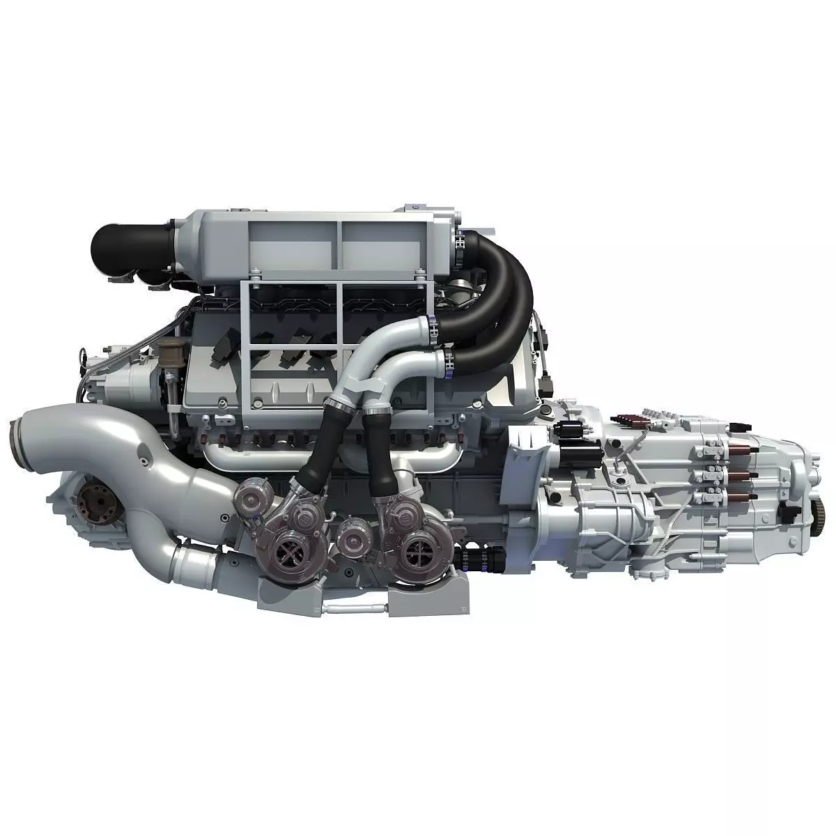 Bugatti Veyron Engine 3D model