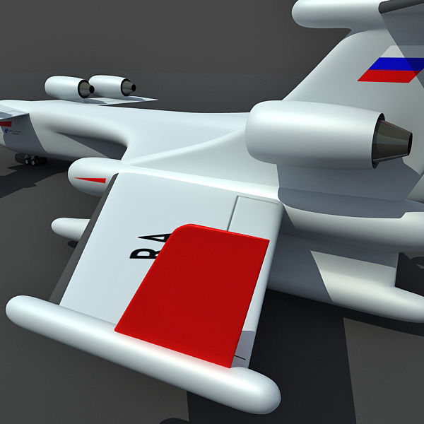 Super-heavy Amphibian Cargo Aircraft 3D model_21