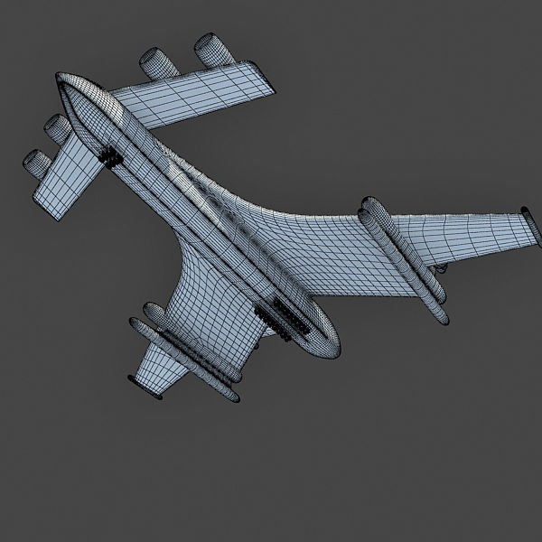 Super-heavy Amphibian Cargo Aircraft 3D model_24