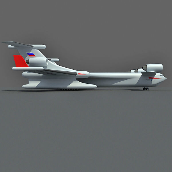 Super-heavy Amphibian Cargo Aircraft 3D model_10