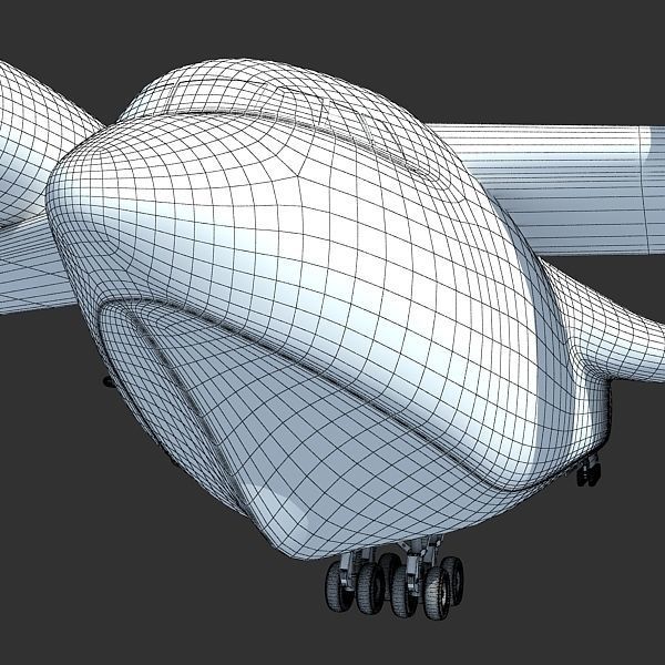 Super-heavy Amphibian Cargo Aircraft 3D model_25
